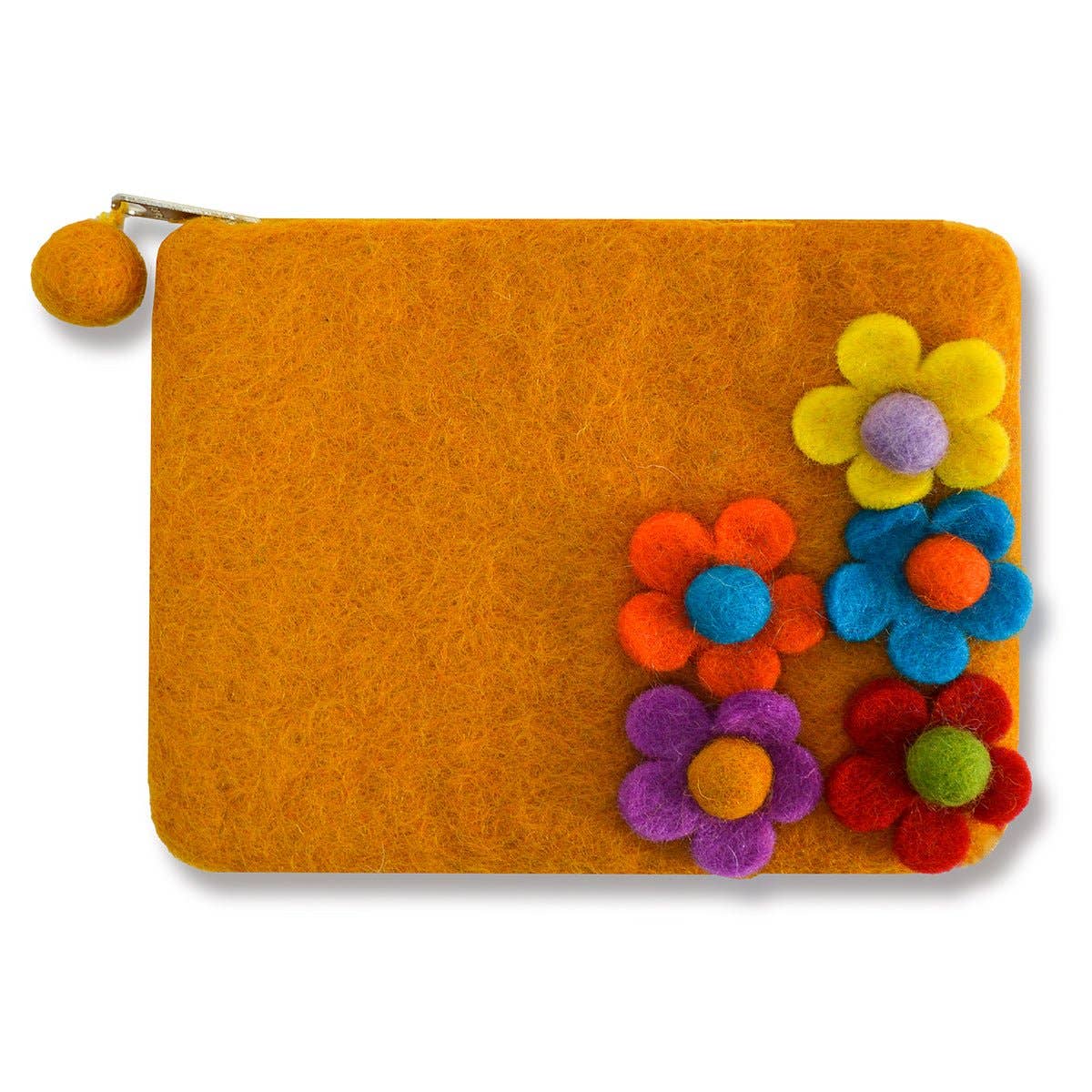 Five side flower Zip coin purses: Purple