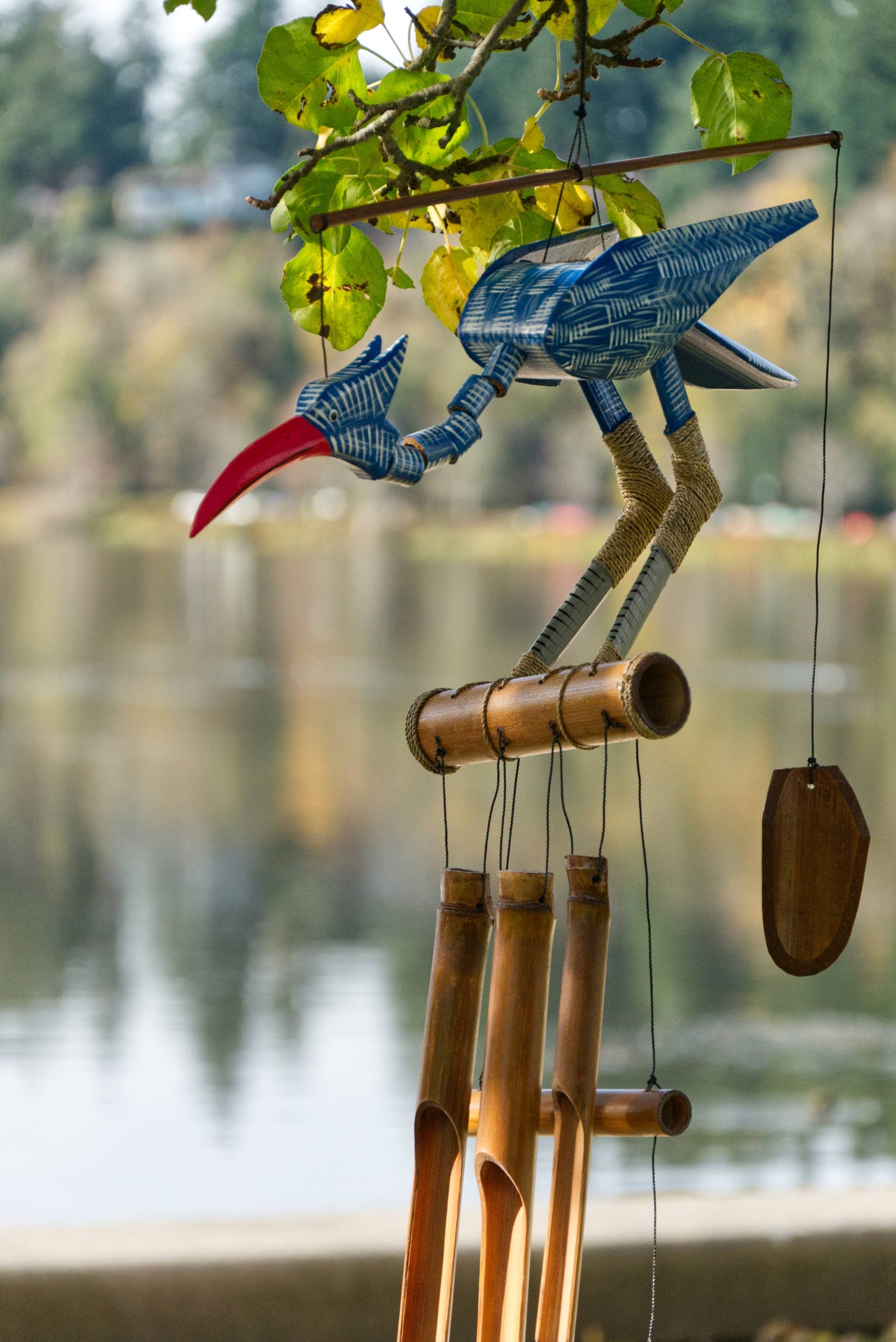 Happy Blue Bird Bobbing Head Wind Chime