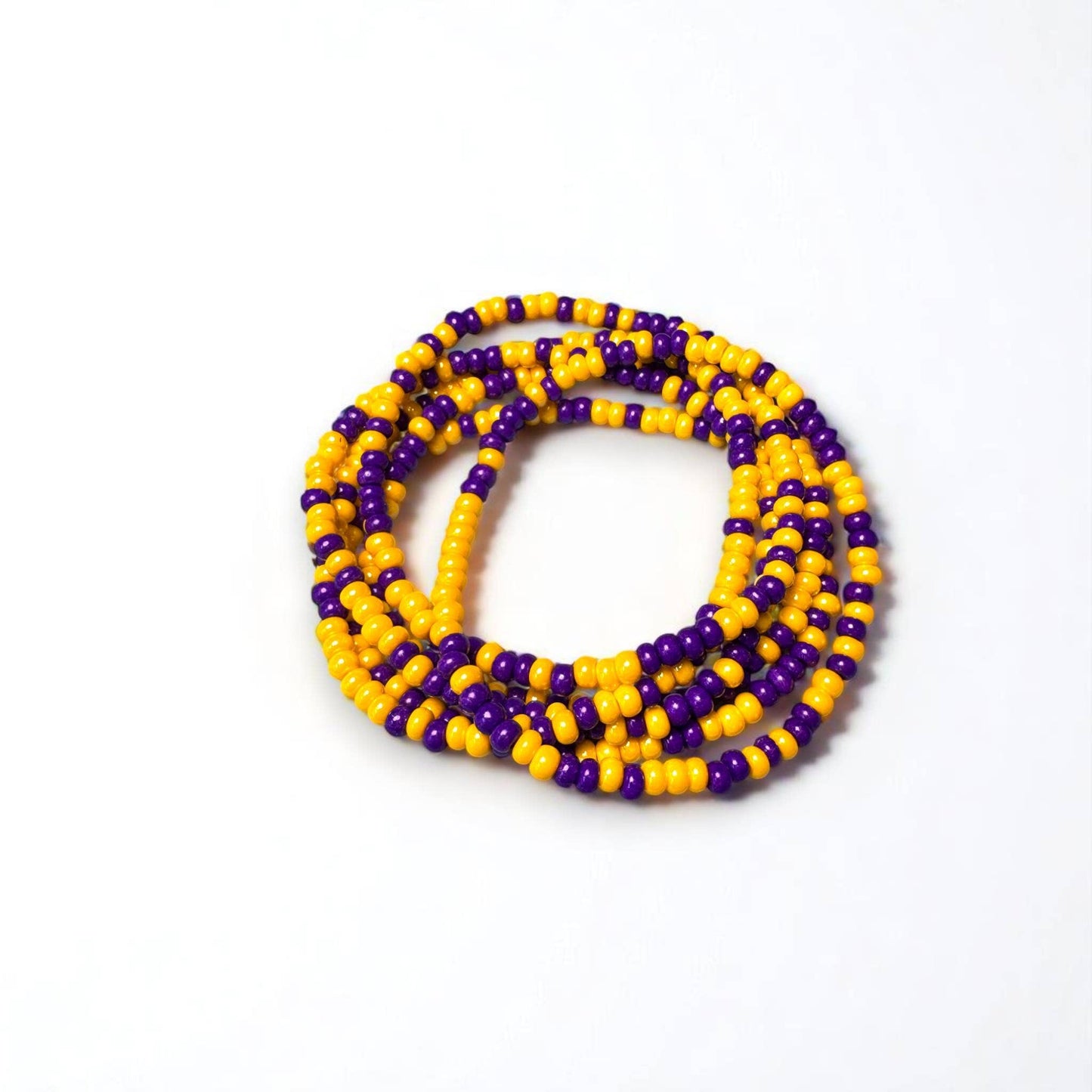 Somerset High School Cheer Purple and Gold Game Day Bracelet Stack