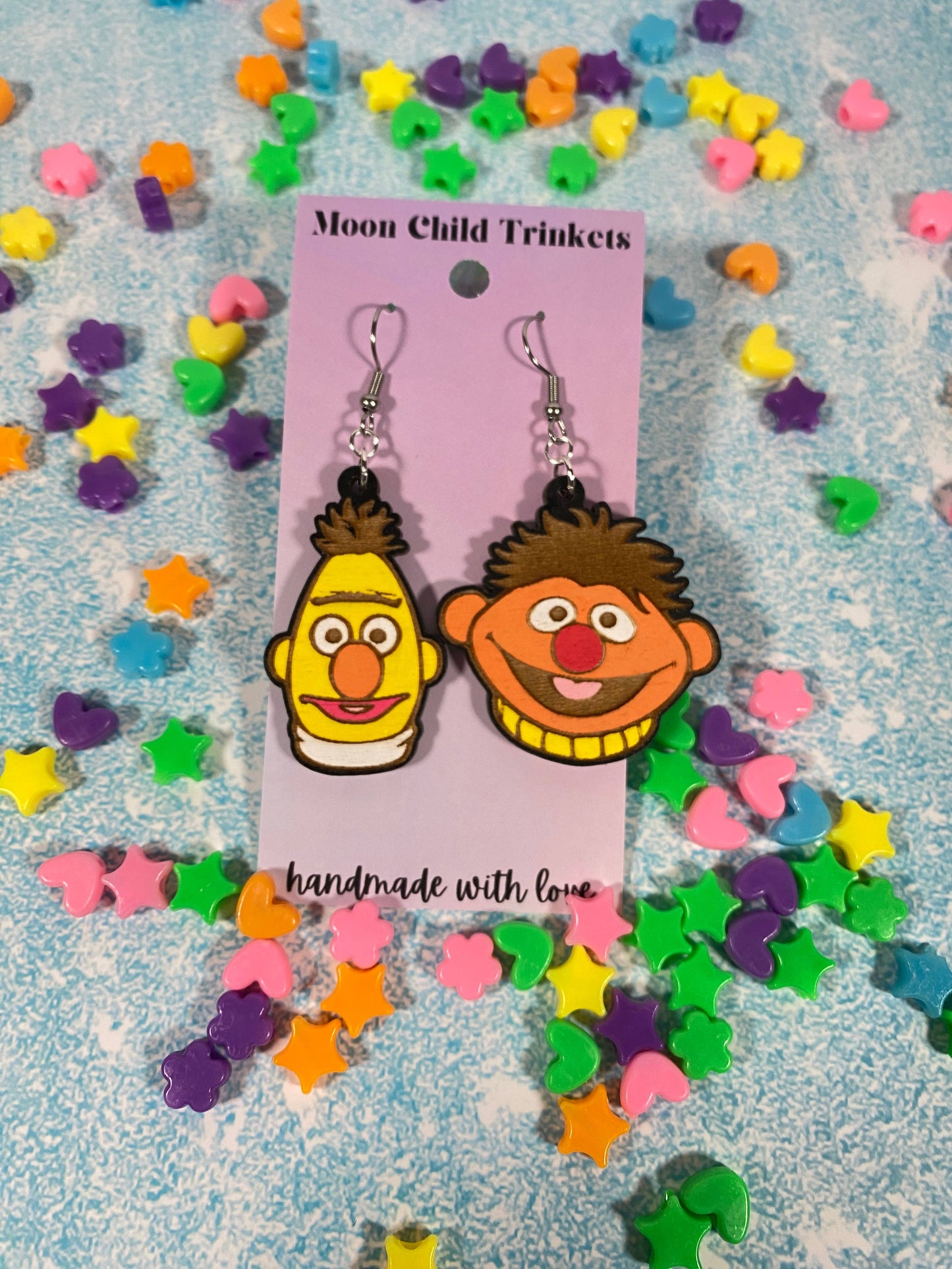 Bert and Ernie Earrings – Retro Pop Culture TV Jewelry