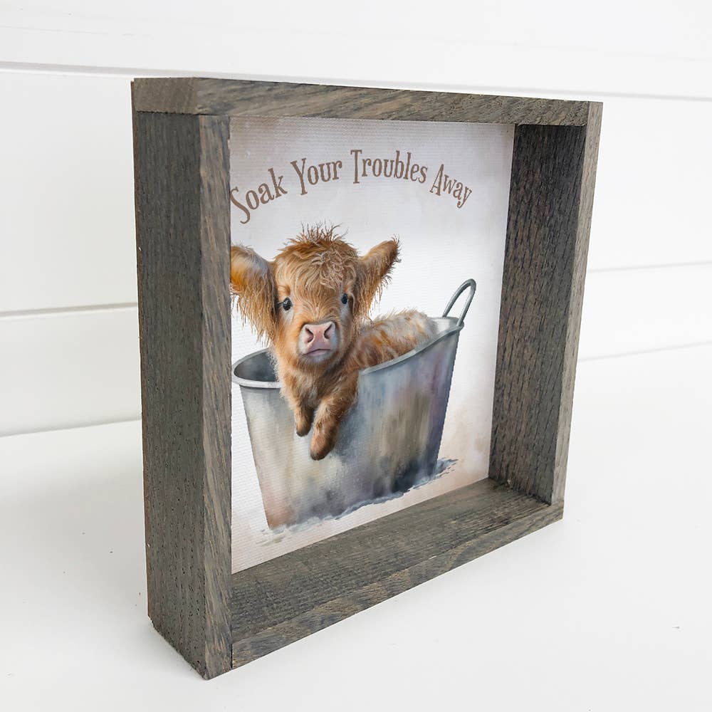 Highland Cow Soak Canvas Art