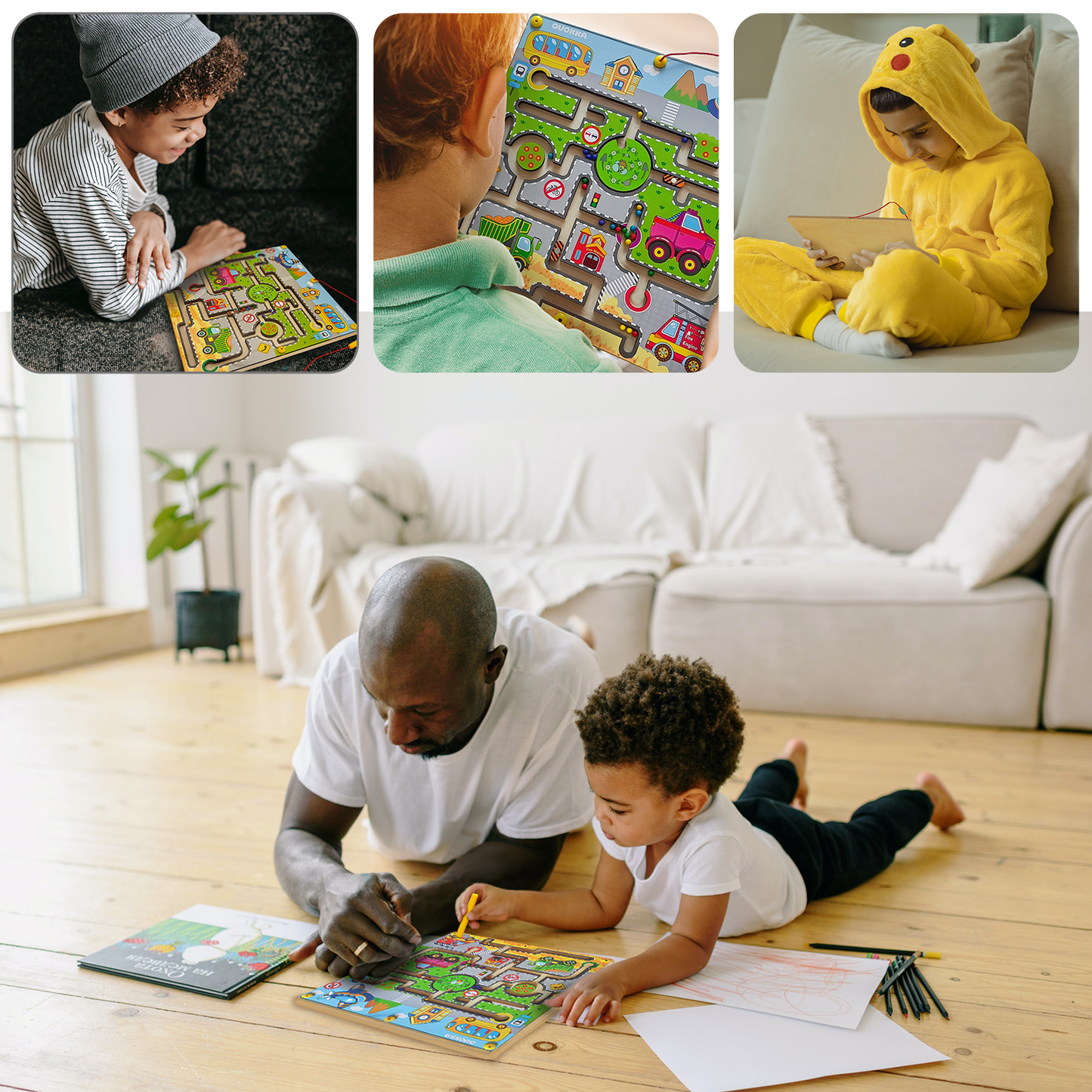 Magnetic Maze Toddler Puzzle Games | Wooden STEM Activity Busy Board