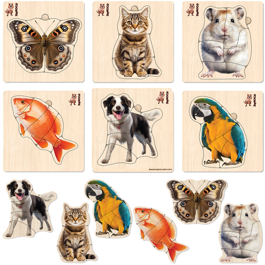 Realistic Wooden Puzzles for Toddlers | Animals, Bird, Fish