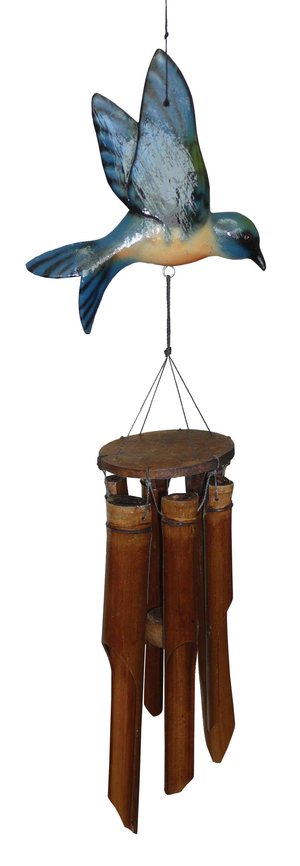 Glossy Finish Blue Bird Wind Chime