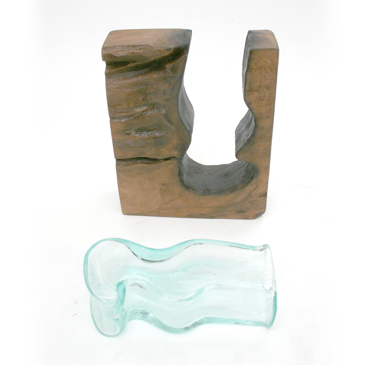 Driftwood Abstract Vase Blown Glass (20cm)