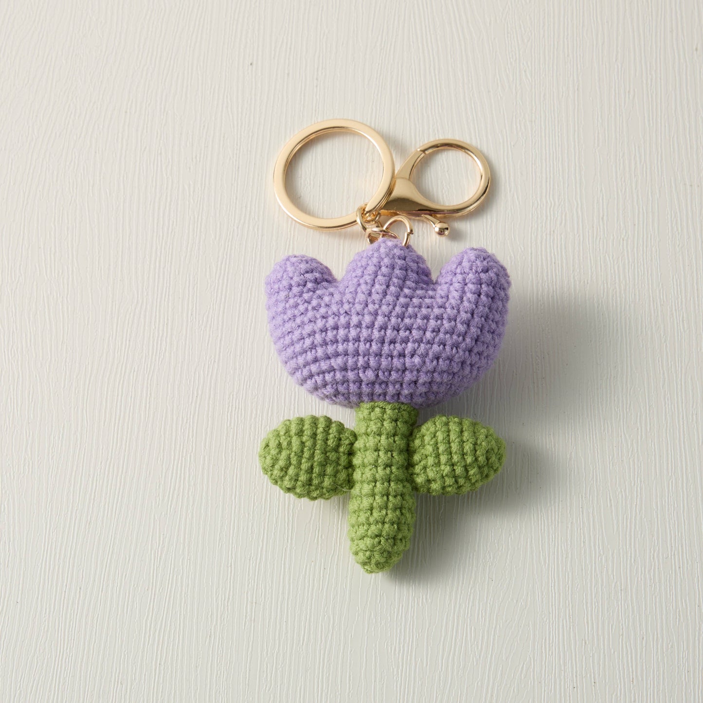 Hand-Crochet Tulip Flower Keychain for a Floral Touch