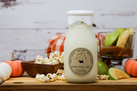 Milk Bottle Candle Homemade Caramel Pumpkin