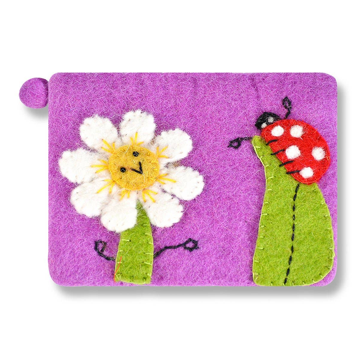 SunFlower and Lady Bug Coin Purse: Yellow