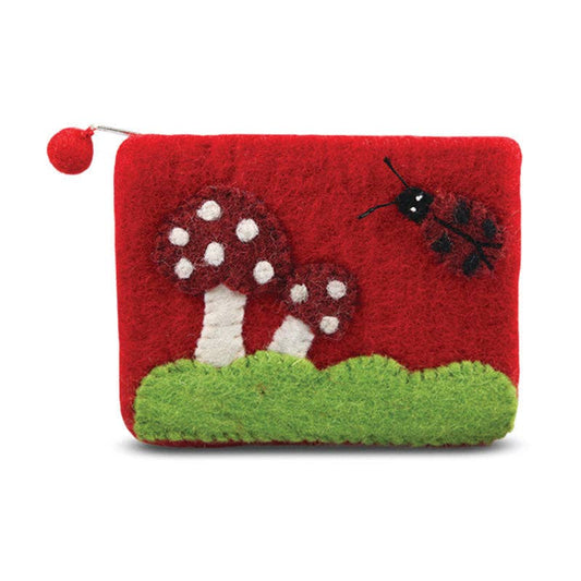 Red Mushroom With Ladybug Coin Purse