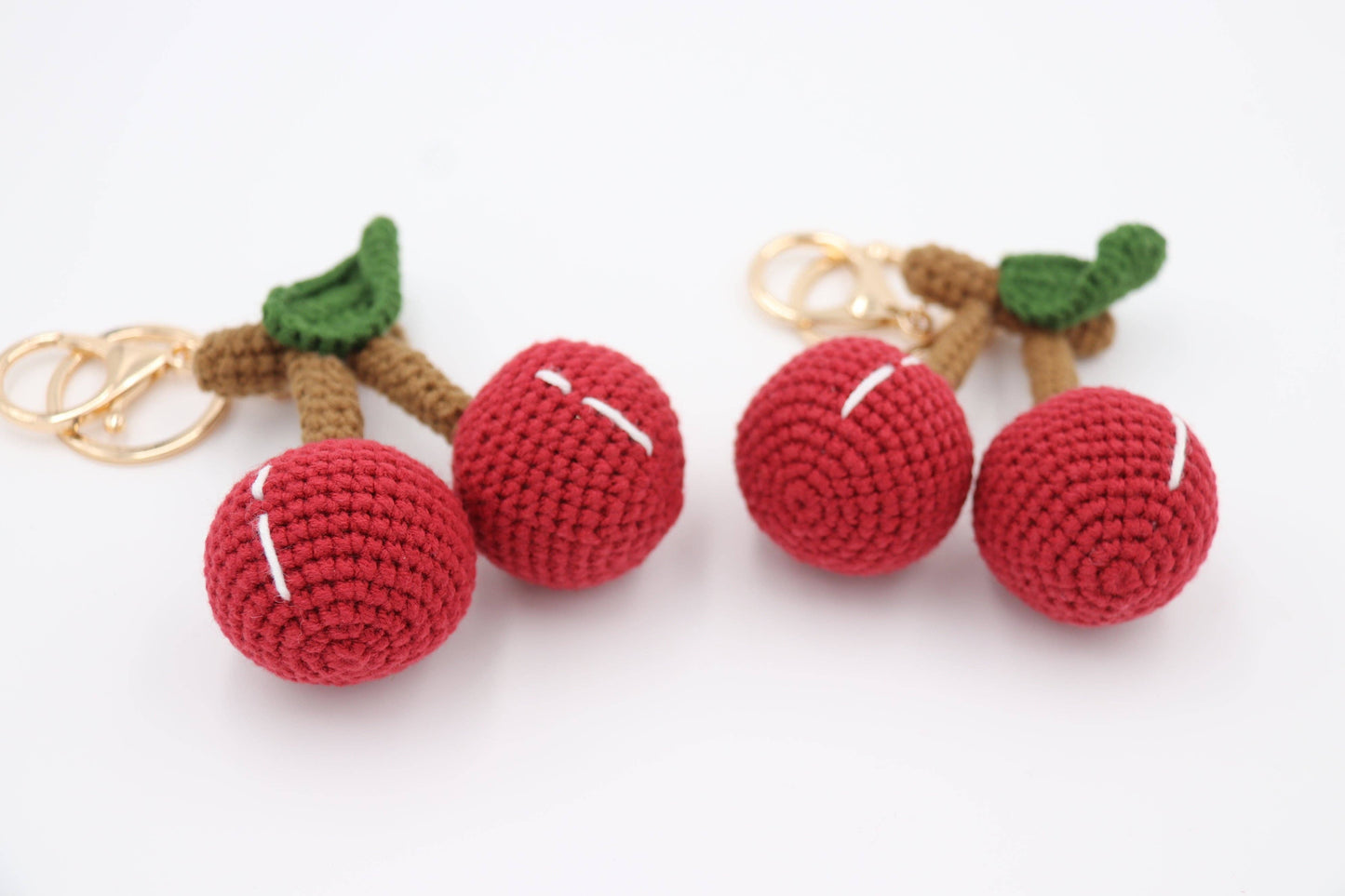 Hand-Crochet Cherry Keychain