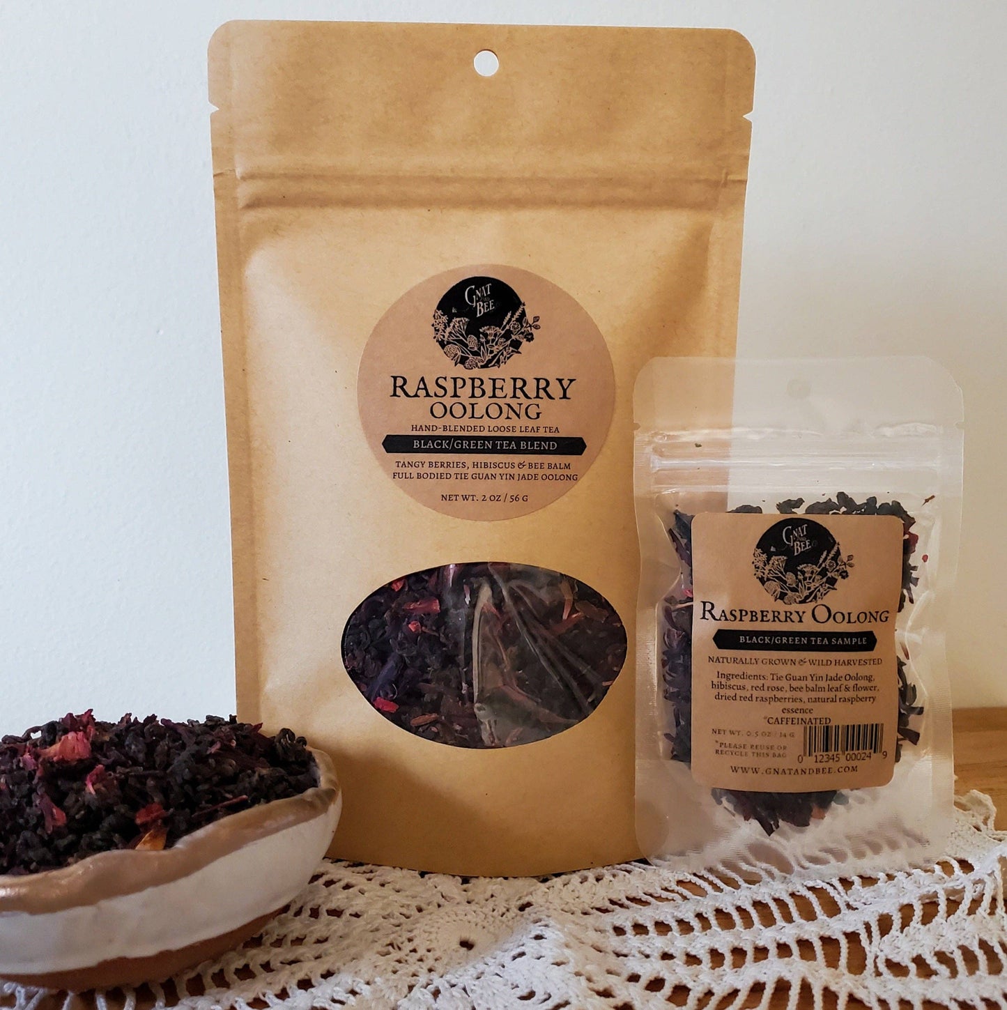 Raspberry Oolong | Black/Green Tea Blend: 2oz