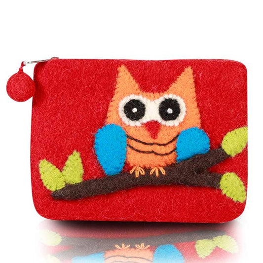 Red Owl on the Branch Coin Purse