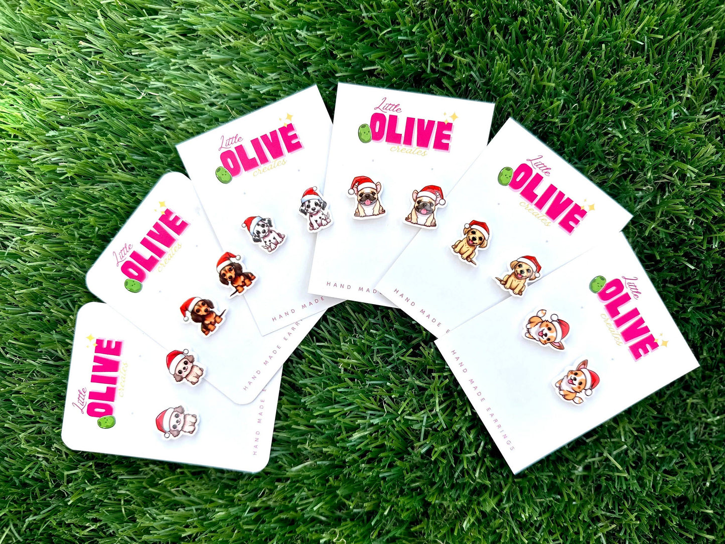 French Bulldog Christmas Earrings