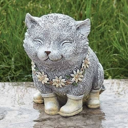 7.75"H CAT IN RAIN BOOTS