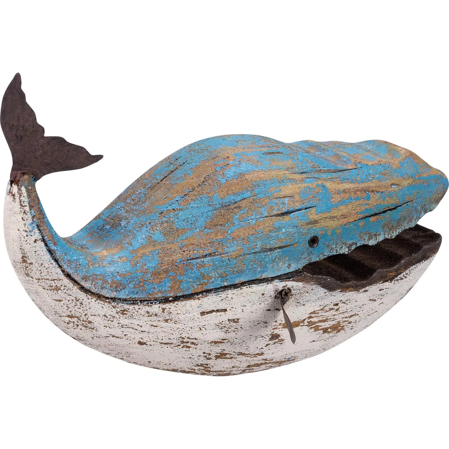 Large Wooden Blue Whale Sitter
