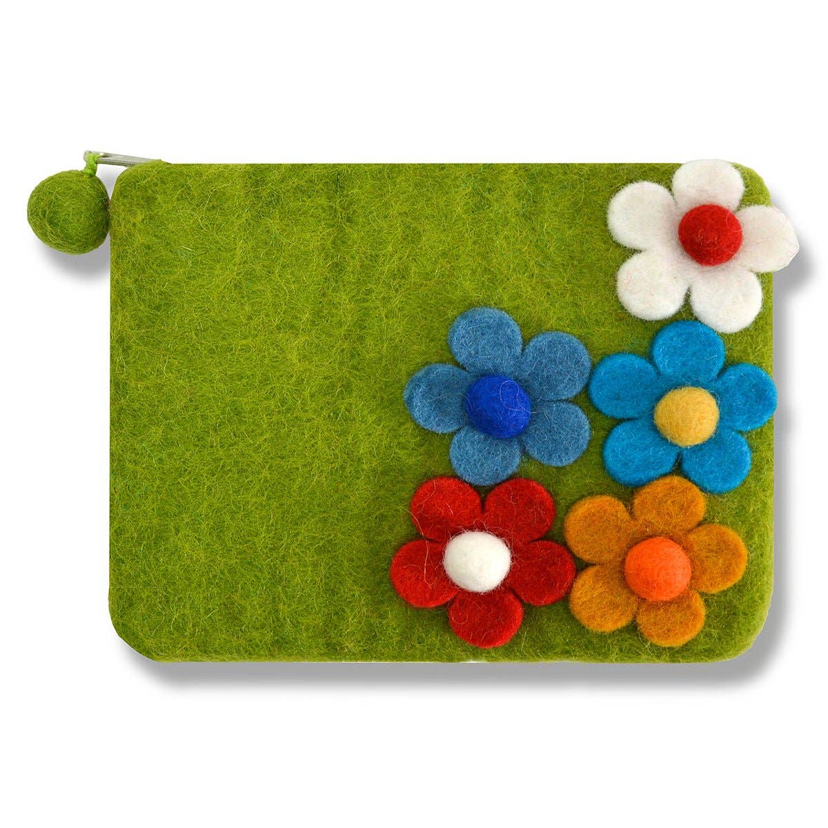 Five side flower Zip coin purses: Purple