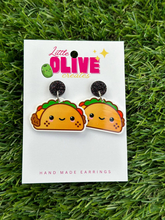 Happy Taco Drop Dangle Earrings