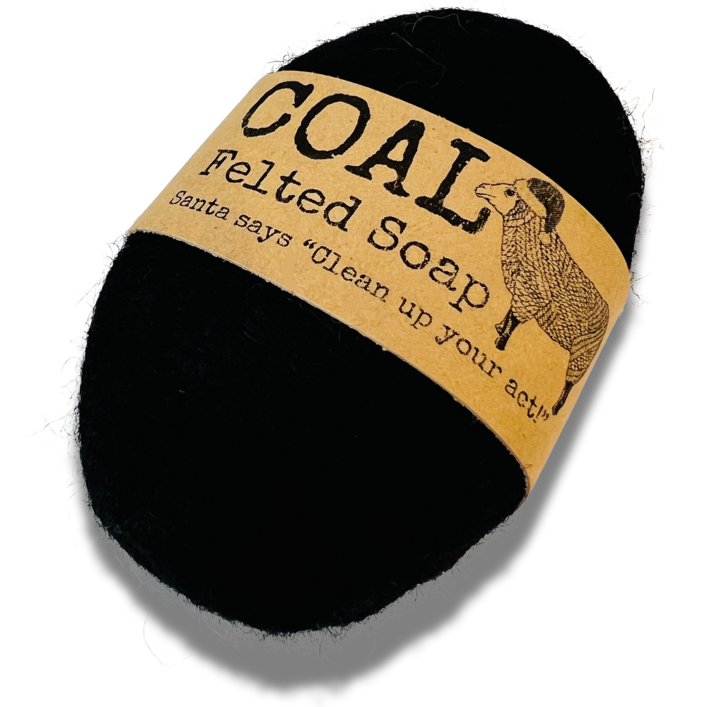 Felted Soap COAL Santa Stocking Stuffer Holiday Christmas  
