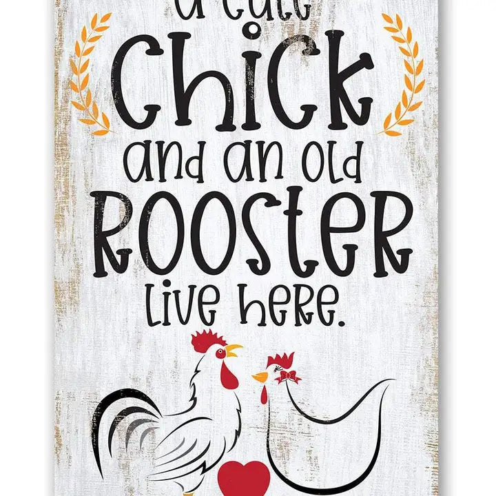 Assorted Metal Chicken Signs