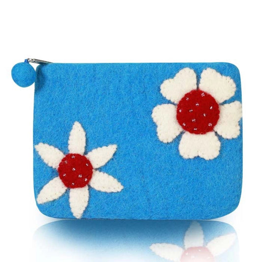 Aqua Flower Coin Purse