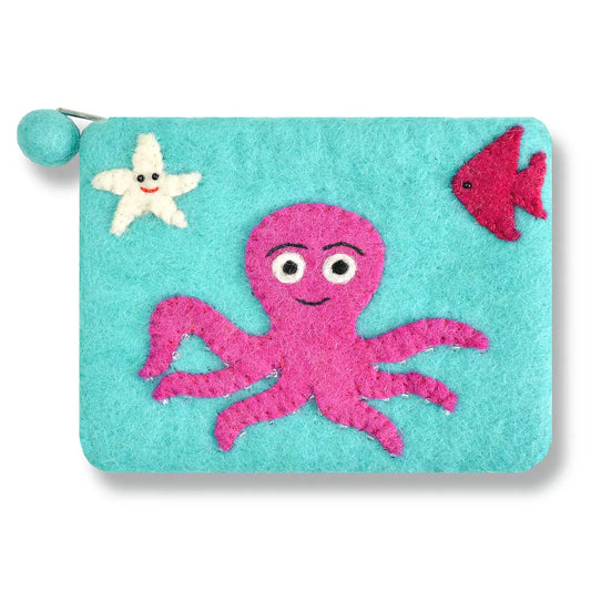 Baby Blue Octopus Coin Purse