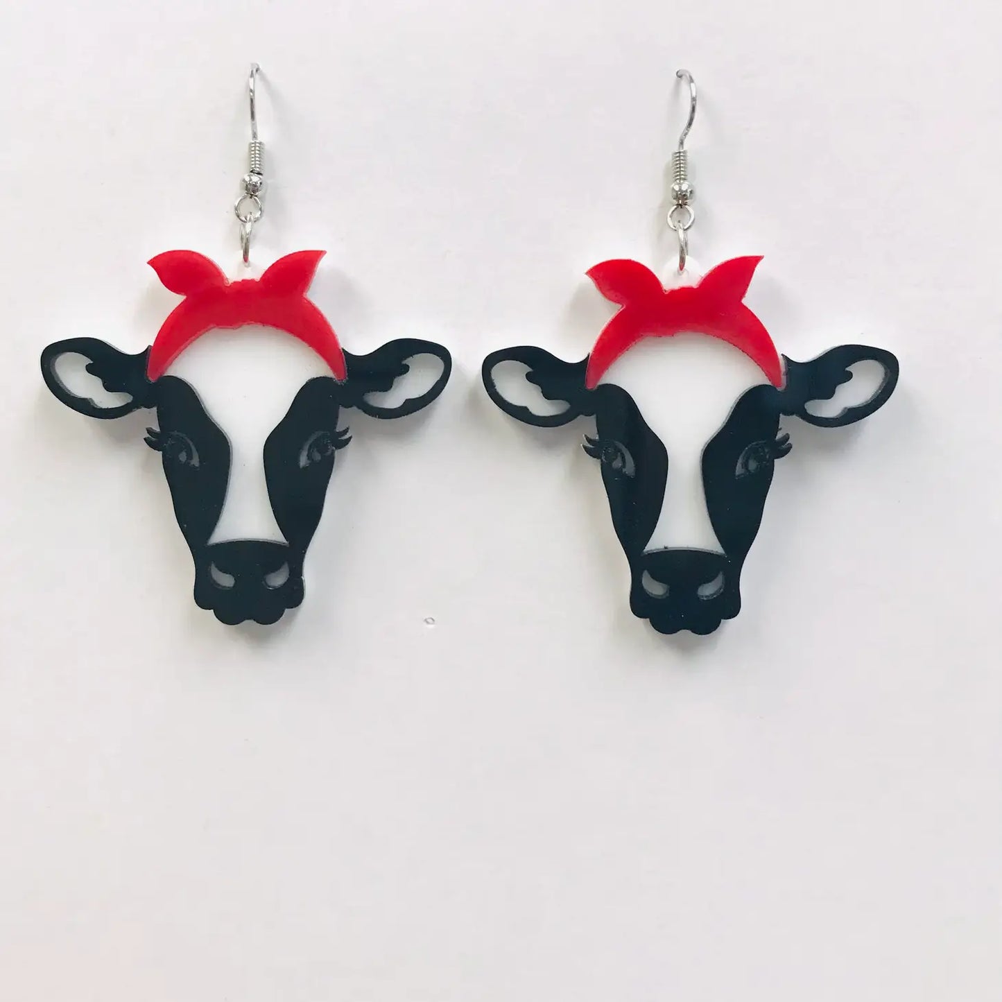 Bandana Cow Earrings
