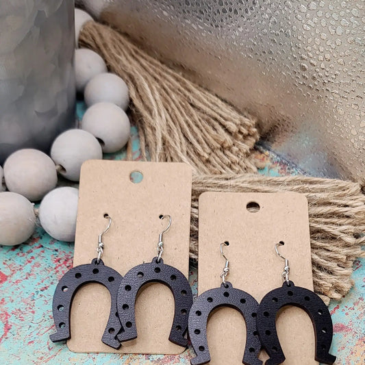 Black Horseshoe Earrings