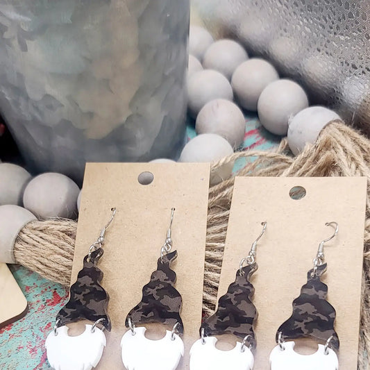 Camo Gnome Earrings