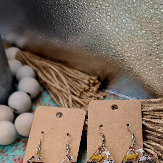 Cow Teardrop Earrings