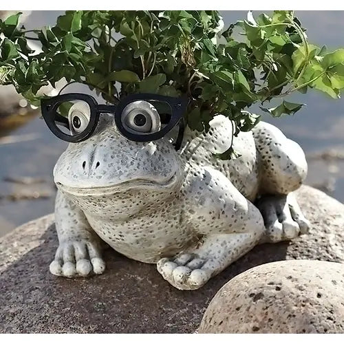 6"H FROG W/GLASSES PLANTER
