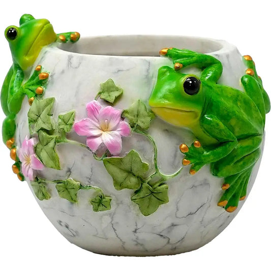 5.5" Frogs Flower Pot
