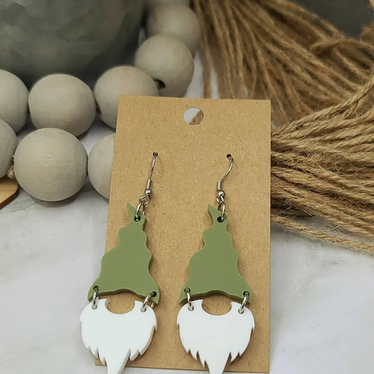 Green Gnome Earrings