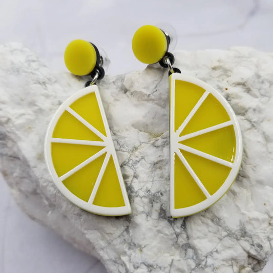 Acrylic Slice of Lemon Earrings