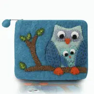 Aqua Owl on the Tree Coin Purse