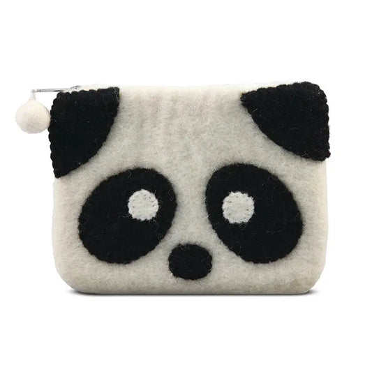 Black and White Panda Face Coin Purse