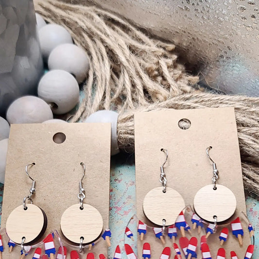 Patriotic Popsicle Stacked Circle Earrings