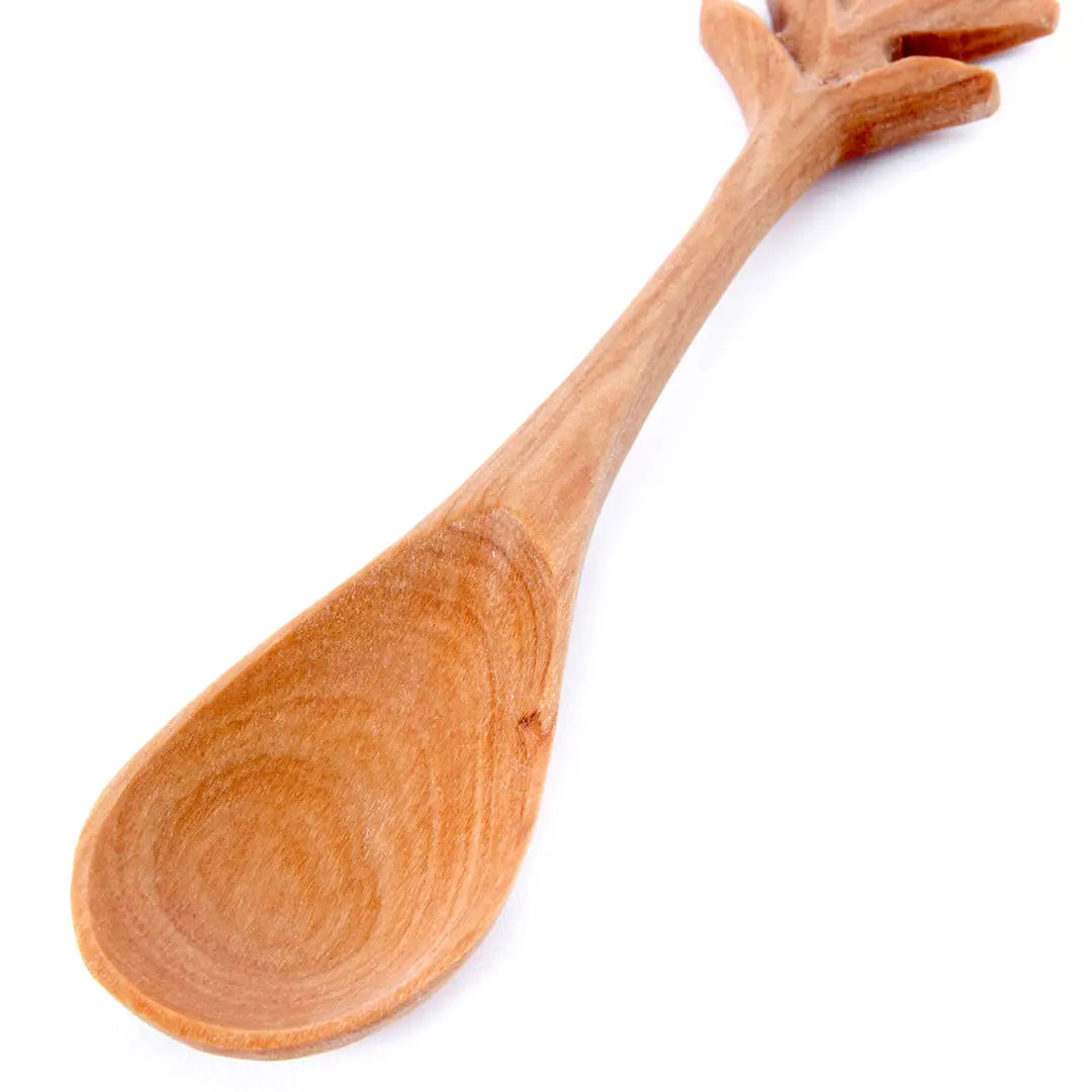 Kenyan Wild Olive Wood Pineapple Spoon