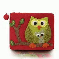 Red Owl on the Tree Coin Purse