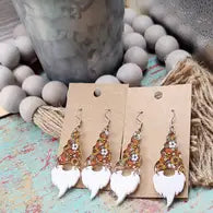 Retro Floral Gnome Earrings