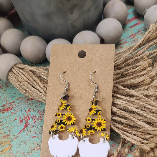 Sunflower Gnome Earrings