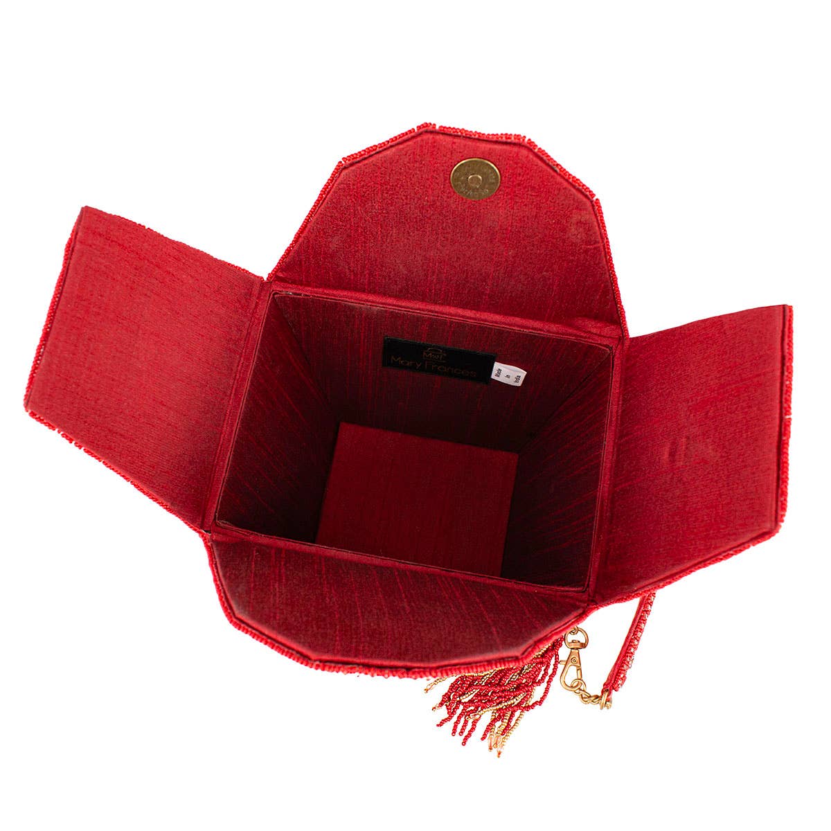 Scarlet Bloom Take-Out Container Beaded Floral Handbag