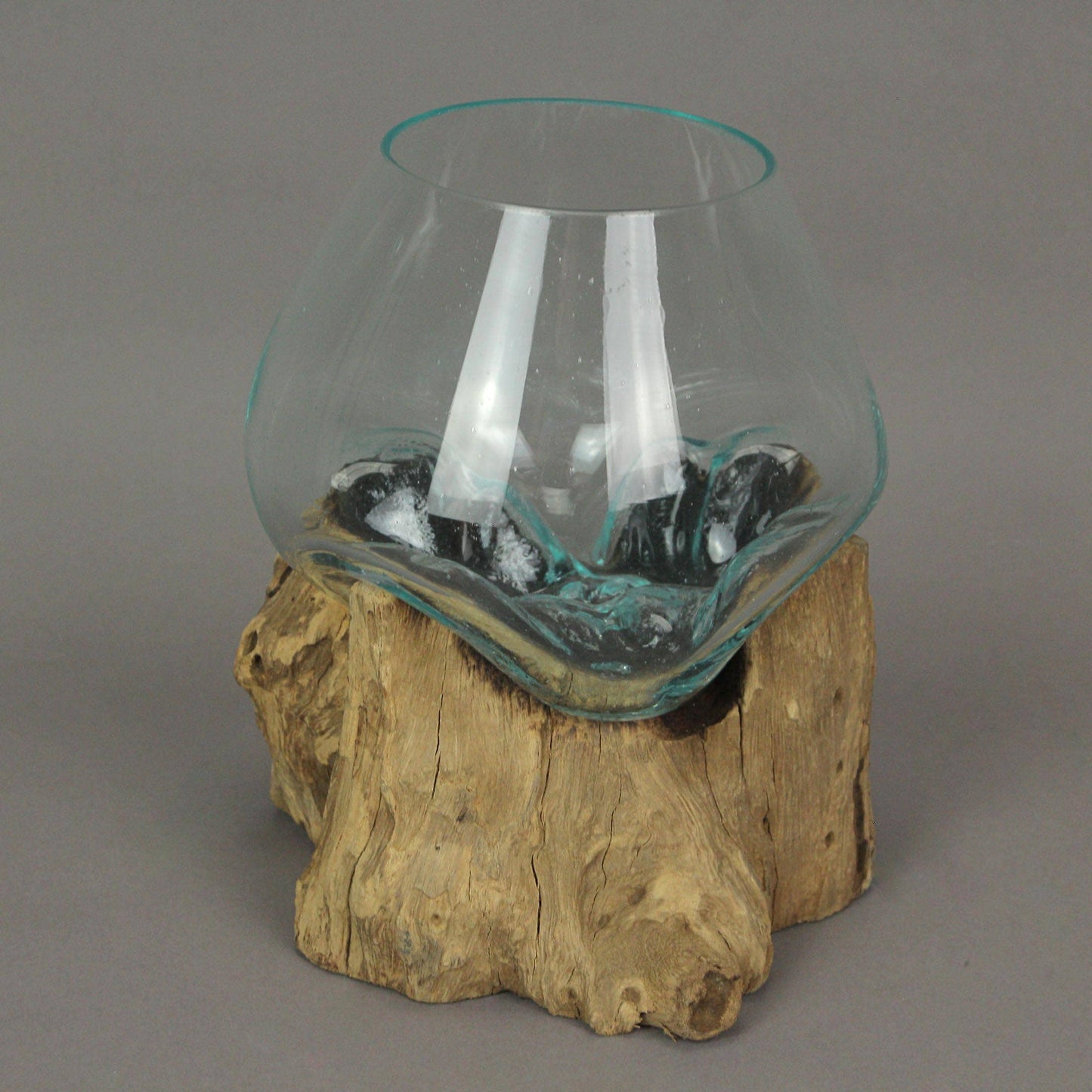 Melted Glass On Teak Driftwood