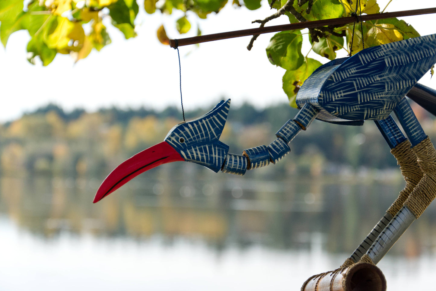 Happy Blue Bird Bobbing Head Wind Chime