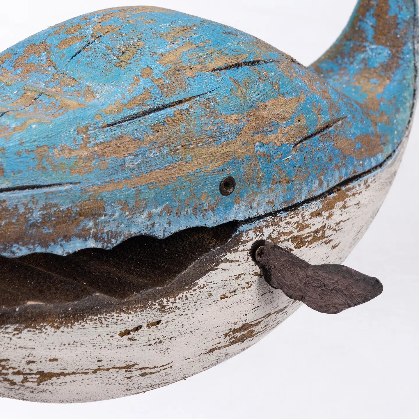 Large Wooden Blue Whale Sitter