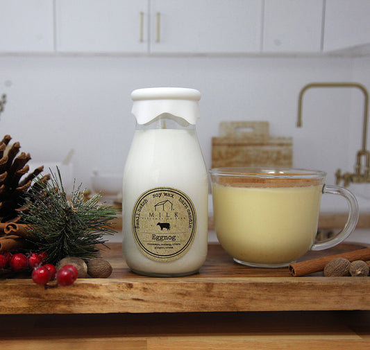 Milk Bottle Candle Eggnog