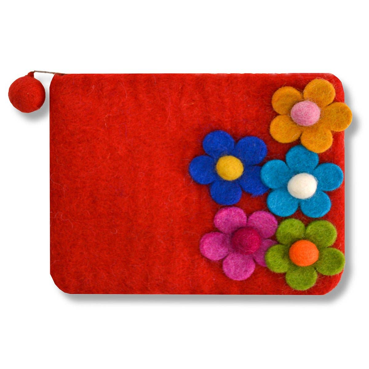 Five side flower Zip coin purses: Purple