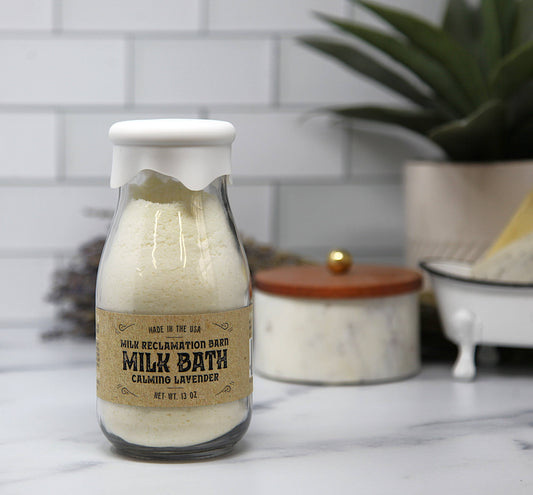 Milk Bath Soak 13 oz. - Lavender or Mint: Calming Lavender