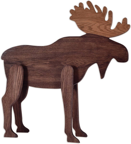 22" Wooden Moose Sculpture