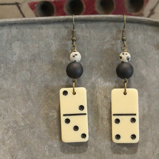Game Day Bronze Domino Earrings