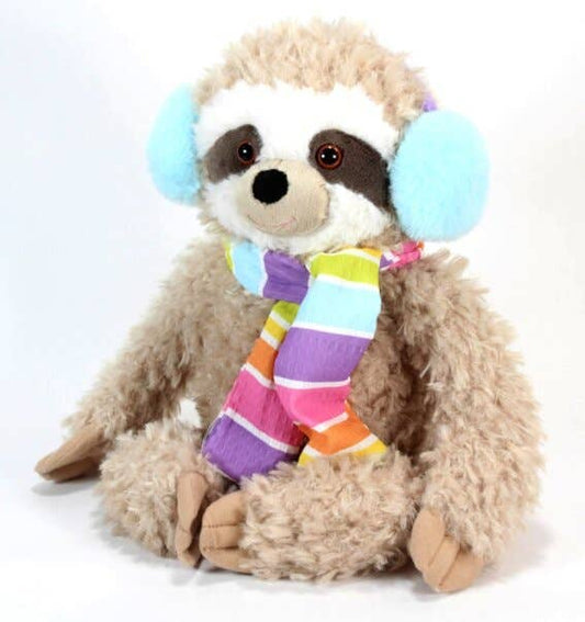 12" Sloth With Earmuffs Stuffed Animals